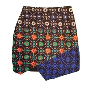 Topshop Embroidered Faux Wrap Skirt